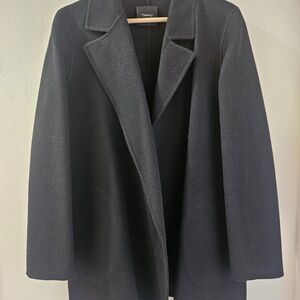 Theory Women P Sileena Winsome 2 Nocturne Navy Wool Cashmere Open Front Coat NWT